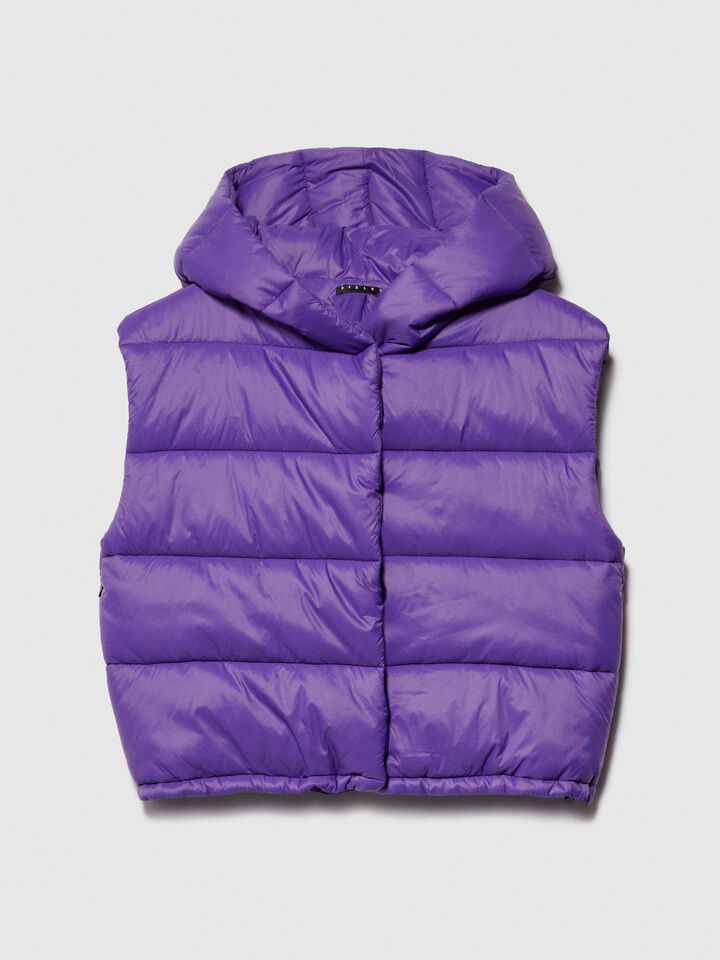 Sleeveless jacket with hood - null - Lilac | Sisley image number 6